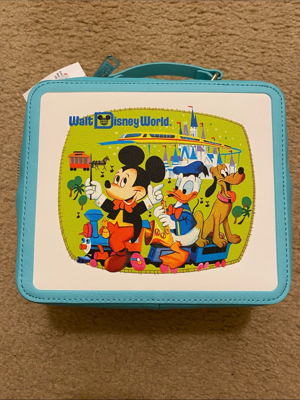 Disney Loungefly Turquoise and White Character Carry Case